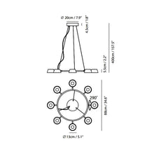 Load image into Gallery viewer, OLO LED Ring Pendant Light - line drawing.