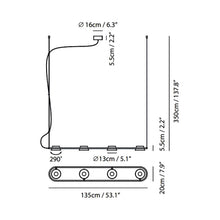 Load image into Gallery viewer, OLO Ring LED Linear Pendant Light - line drawing.