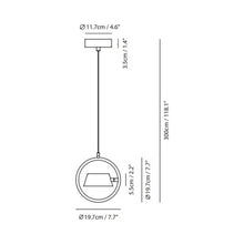 Load image into Gallery viewer, OLO Ring LED Pendant Light - line drawing.