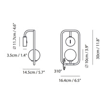 Load image into Gallery viewer, Sircle LED Wall Light - line drawing.