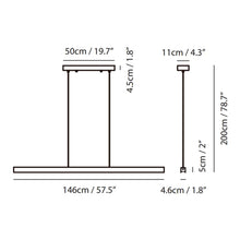 Load image into Gallery viewer, Square LED Pendant Light - line drawing.