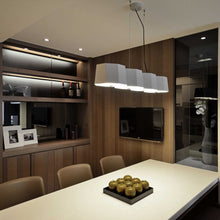 Load image into Gallery viewer, Zhe Linear Pendant Light in dining room.