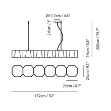 Load image into Gallery viewer, Zhe Linear Pendant Light - line drawing.