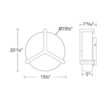 Load image into Gallery viewer, Segment LED Flush Mount Ceiling Light- line drawing.