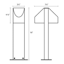 Load image into Gallery viewer, Shear Double LED Bollard - line drawing.
