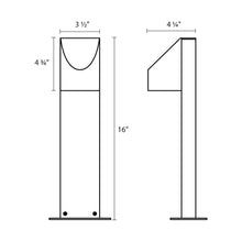 Load image into Gallery viewer, Shear LED Bollard - line drawing.