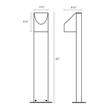 Load image into Gallery viewer, Shear LED Bollard - line drawing.