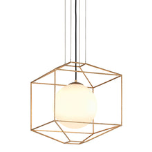 Load image into Gallery viewer, Silhouette Pendant Light in Gold Leaf/Round (Medium).