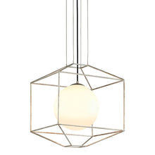 Load image into Gallery viewer, Silhouette Pendant Light in Silver Leaf/Round (Medium).
