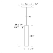 Load image into Gallery viewer, Silo LED Pendant Light - line drawing.
