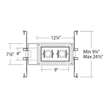 Load image into Gallery viewer, Silo Multiples 2 Light LED Recessed Trim - line drawing.