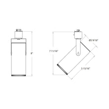 Load image into Gallery viewer, Silo X20 LED Track Head - line drawing.