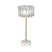 Load image into Gallery viewer, Accordeon Battery LED Table Lamp in White.