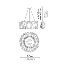 Load image into Gallery viewer, Accordeon LED Chandelier - line drawing.