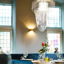 Load image into Gallery viewer, Aria LED Chandelier in dining room.