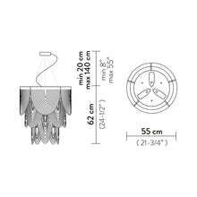 Load image into Gallery viewer, Ceremony LED Chandelier - line drawing.