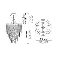 Load image into Gallery viewer, Ceremony LED Chandelier - line drawing.
