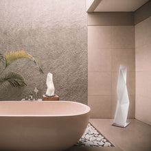 Load image into Gallery viewer, Diamond LED Floor Lamp in bathroom.