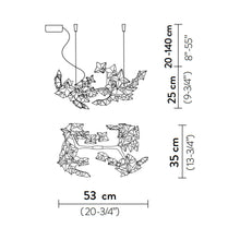 Load image into Gallery viewer, Hanami LED Linear Suspension Light - line drawing.