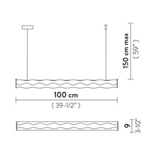 Load image into Gallery viewer, Hugo 24V Architectural LED Linear Suspension Light - line drawing.