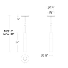 Load image into Gallery viewer, Sleek Outdoor LED Pendant Light - line drawing.