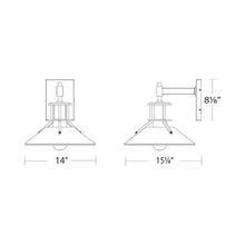 Load image into Gallery viewer, Sleepless Outdoor LED Wall Light - line drawing.