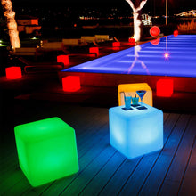 Load image into Gallery viewer, Cube Bluetooth Outdoor LED Lamp in Outside Area.