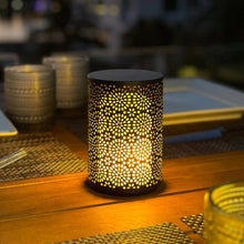 Load image into Gallery viewer, Dancing Flame Outdoor LED Table Lamp in Detail.