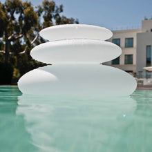 Load image into Gallery viewer, Zen Floating Bluetooth Outdoor LED Lamp in Outside Area.