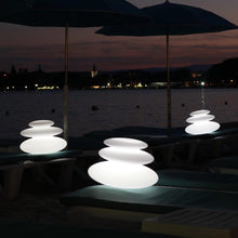 Load image into Gallery viewer, Zen Floating Bluetooth Outdoor LED Lamp in Outside Area.