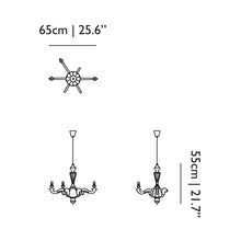 Load image into Gallery viewer, Smoke Chandelier - line drawing.