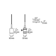 Load image into Gallery viewer, SoCo 8 Foot Pendant Light - line drawing.