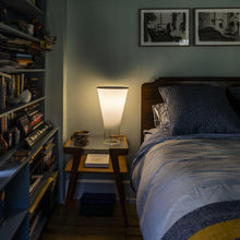 Load image into Gallery viewer, Soffio LED Table Lamp in bedroom.