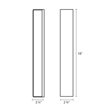 Load image into Gallery viewer, Solid Glass LED Bath Vanity Light - line drawing.