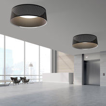 Load image into Gallery viewer, Solis LED Drum Pendant Light in office.