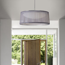 Load image into Gallery viewer, Solis LED Drum Pendant Light in office.