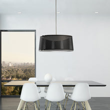 Load image into Gallery viewer, Solis LED Drum Pendant Light in office.