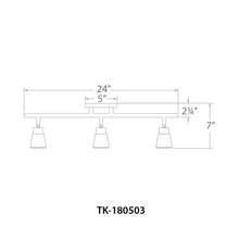 Load image into Gallery viewer, Solo LED Fixed Rail Light - line drawing.