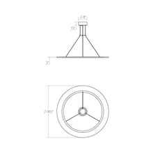 Load image into Gallery viewer, Arctic Rings™ LED Pendant Light - line drawing.
