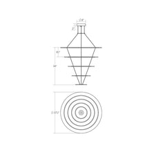 Load image into Gallery viewer, Arctic Rings™ Multi Tier LED Pendant Light - line drawing.