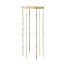 Load image into Gallery viewer, Constellation® Andromeda Rectangle LED Pendant Light in Clear/Satin Brass.