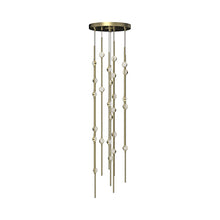Load image into Gallery viewer, Constellation® Andromeda Round LED Pendant Light in Satin Brass/Clear (26-Light).