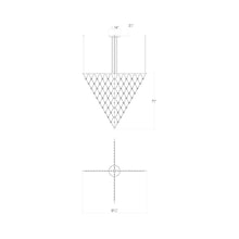 Load image into Gallery viewer, Constellation® Galaxy Matrix Arrow LED Pendant Light - line drawing.