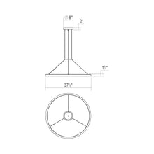 Load image into Gallery viewer, Luna™ LED Pendant Light - line drawing.