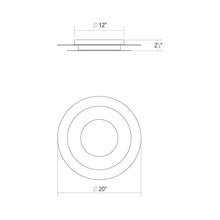 Load image into Gallery viewer, Offset™ LED Flush Mount Ceiling Light - line drawing.