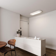 Load image into Gallery viewer, Offset™ Racetrack LED Flush Mount Ceiling Light in living room.
