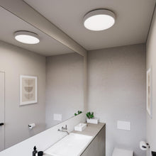 Load image into Gallery viewer, Pi LED Flush Mount Ceiling Light in bath room.