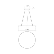 Load image into Gallery viewer, Pi LED Pendant Light - line drawing.