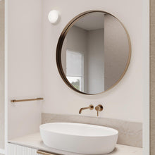 Load image into Gallery viewer, Reals Dome Outdoor LED Flush Mount Ceiling Light in bathroom.