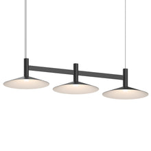 Load image into Gallery viewer, Systema Staccato™ LED Multi Light Pendant Light in Satin Black (3-Light/Shallow Cone Shade).